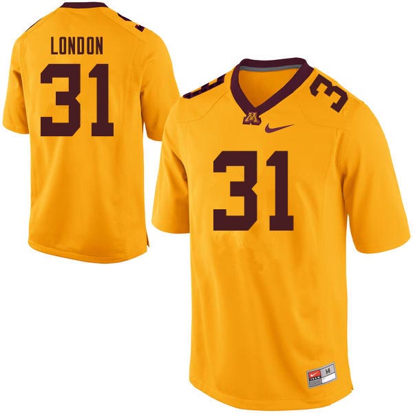 Men #31 Dominik London Minnesota Golden Gophers College Football Jerseys Sale-Gold